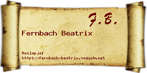 Fernbach Beatrix névjegykártya