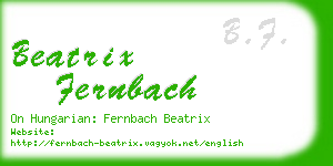 beatrix fernbach business card
